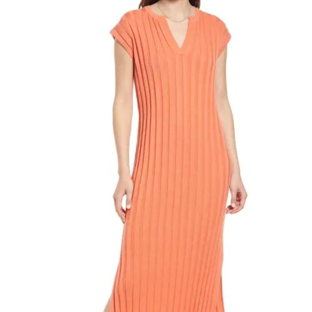 Rails Coral Orange Ashley Dolman Sleeve Sweater Dress